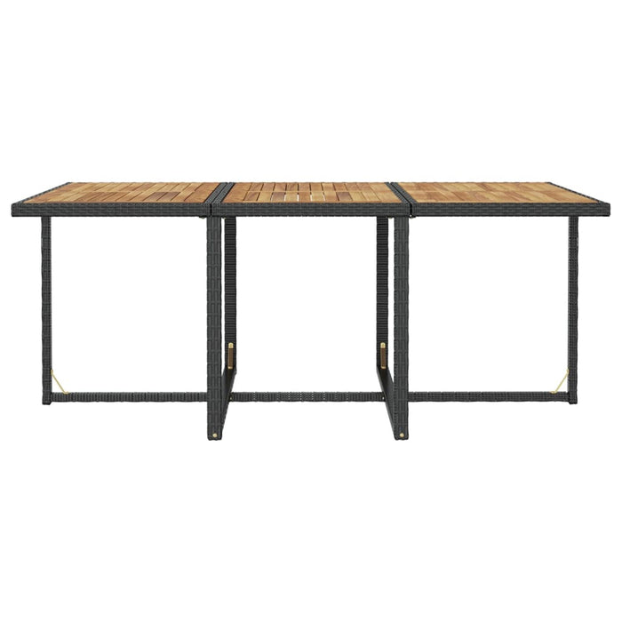Set mobilier de exterior 11 piese negru, poliratan, lemn acacia - WALTI WALTI