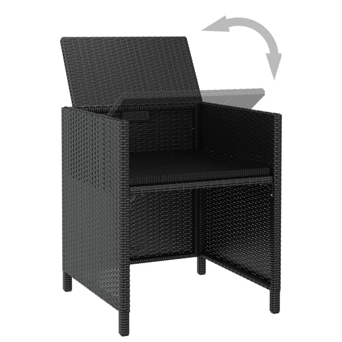 Set mobilier de exterior 13 piese negru, poliratan, lemn acacia - WALTI WALTI