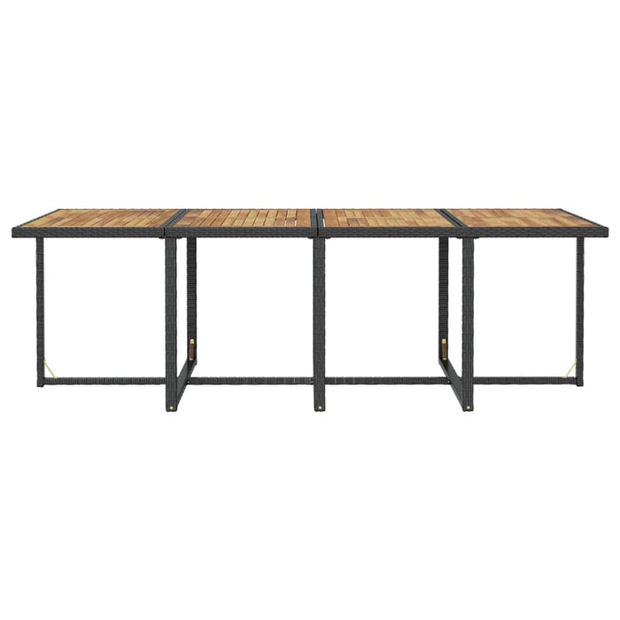Set mobilier de exterior 13 piese negru, poliratan, lemn acacia - WALTI WALTI