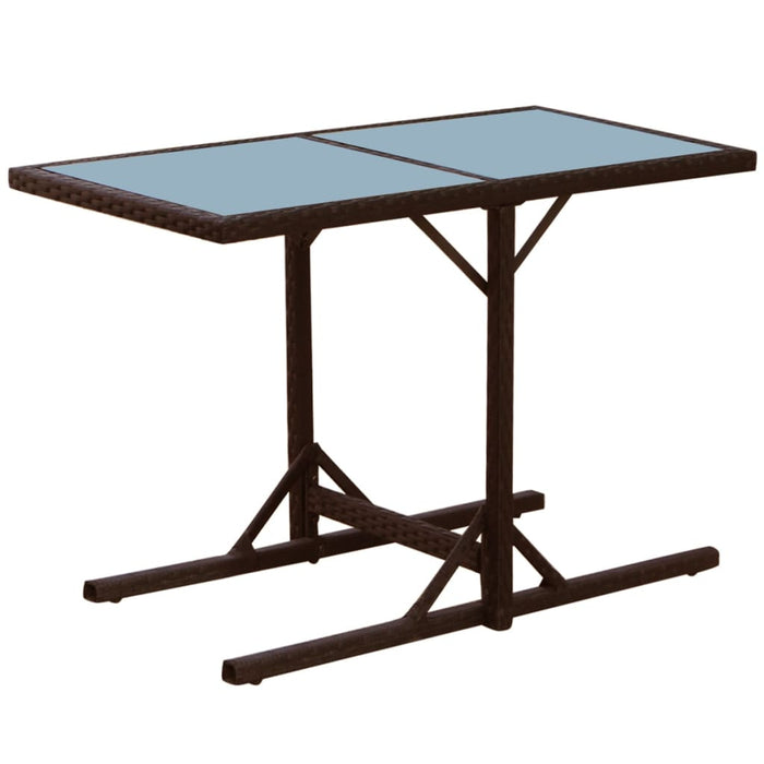 Set bistro cu perne, 3 piese, maro, poliratan WALTI