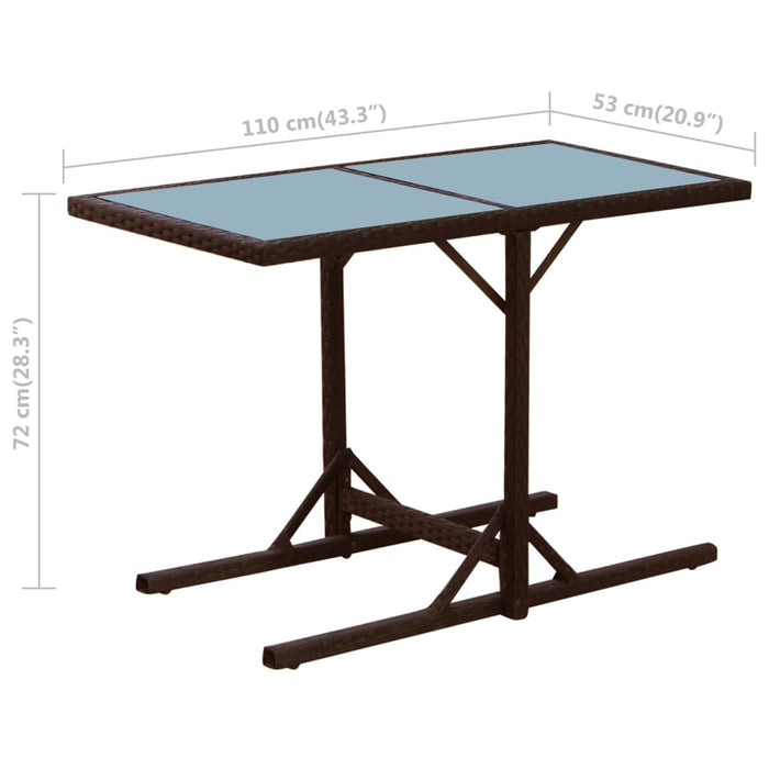 Set bistro cu perne, 3 piese, maro, poliratan WALTI