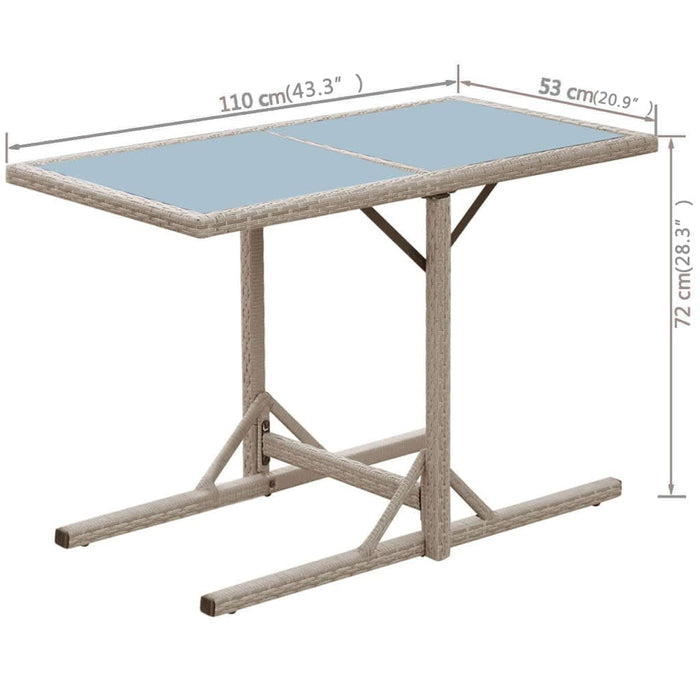Set bistro cu perne, 3 piese, bej, poliratan - WALTI WALTI
