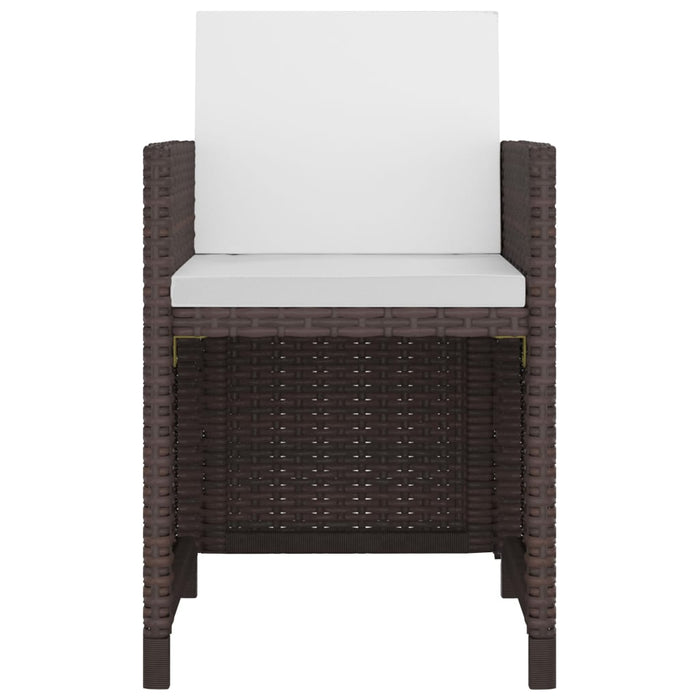 Set mobilier de exterior cu perne, 9 piese, maro, poliratan WALTI