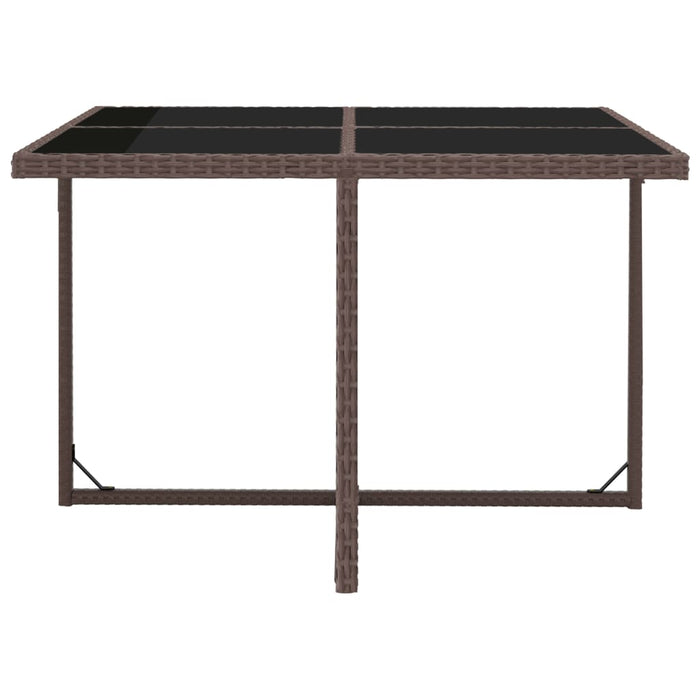 Set mobilier de exterior cu perne, 9 piese, maro, poliratan WALTI