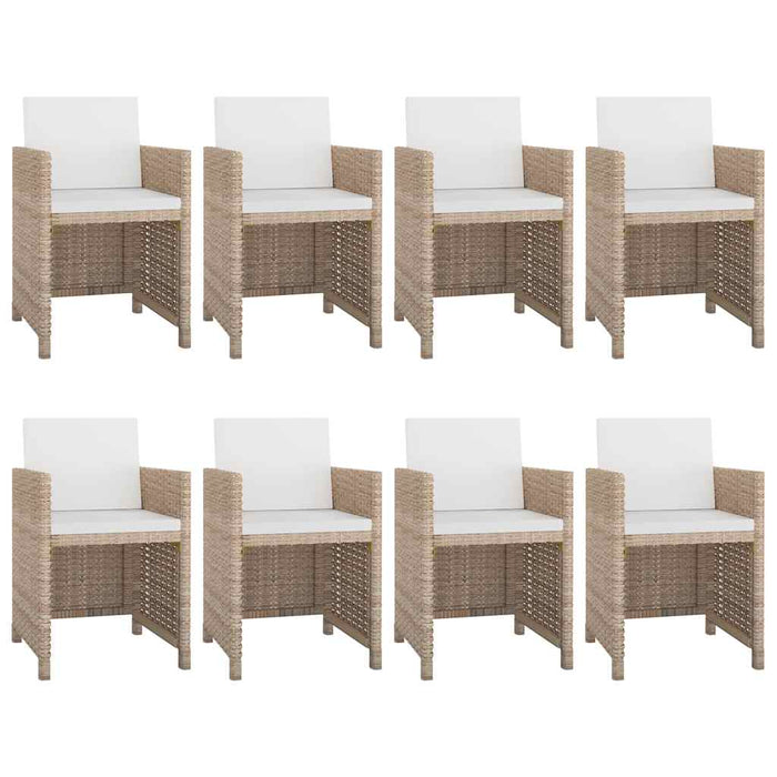 Set mobilier de exterior cu perne, 9 piese, bej, poliratan - WALTI WALTI