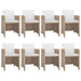 Set mobilier de exterior cu perne, 9 piese, bej, poliratan - WALTI WALTI