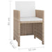 Set mobilier de exterior cu perne, 9 piese, bej, poliratan - WALTI WALTI