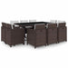 Set mobilier de exterior cu perne, 11 piese, maro, poliratan - WALTI WALTI
