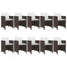 Set mobilier de exterior cu perne, 11 piese, maro, poliratan - WALTI WALTI