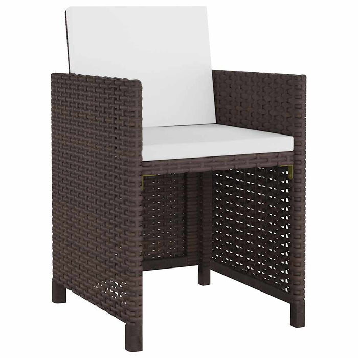 Set mobilier de exterior cu perne, 11 piese, maro, poliratan - WALTI WALTI
