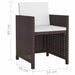 Set mobilier de exterior cu perne, 11 piese, maro, poliratan - WALTI WALTI