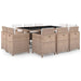 Set mobilier de exterior cu perne, 11 piese, bej, poliratan - WALTI WALTI