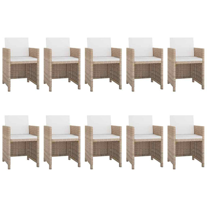 Set mobilier de exterior cu perne, 11 piese, bej, poliratan - WALTI WALTI