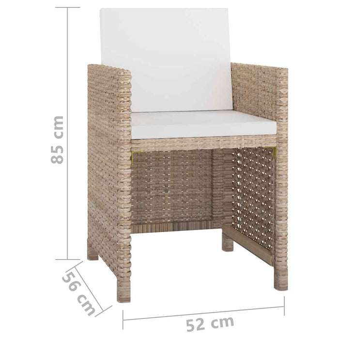 Set mobilier de exterior cu perne, 11 piese, bej, poliratan - WALTI WALTI