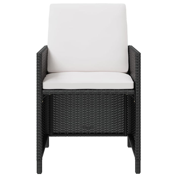 Set mobilier de exterior cu perne, 11 piese, negru, poliratan - WALTI WALTI