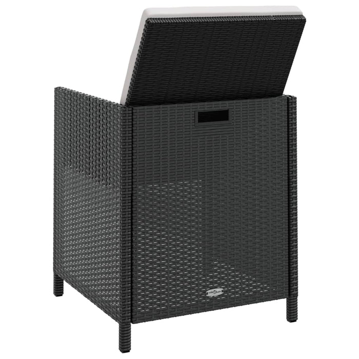 Set mobilier de exterior cu perne, 11 piese, negru, poliratan - WALTI WALTI
