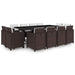 Set mobilier de exterior cu perne, 13 piese, maro, poliratan - WALTI WALTI