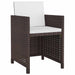 Set mobilier de exterior cu perne, 13 piese, maro, poliratan - WALTI WALTI