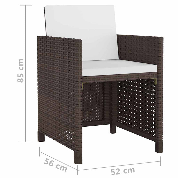 Set mobilier de exterior cu perne, 13 piese, maro, poliratan - WALTI WALTI