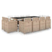 Set mobilier de exterior cu perne, 13 piese, bej, poliratan - WALTI WALTI