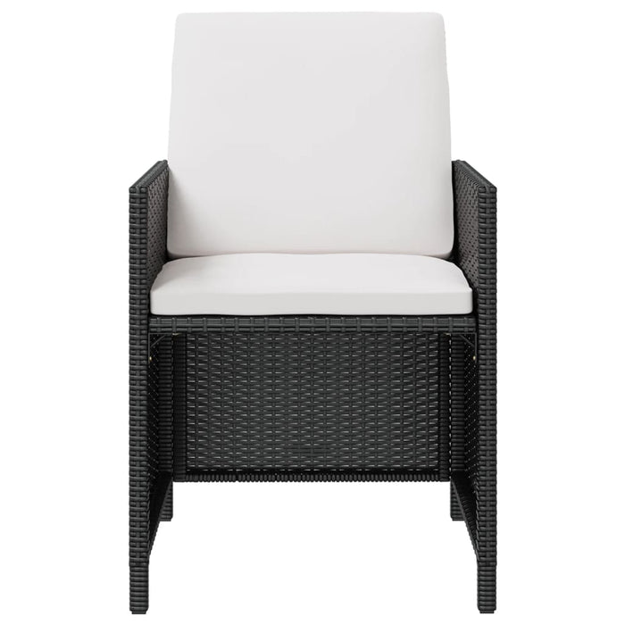 Set mobilier de exterior cu perne, 13 piese, negru, poliratan - WALTI WALTI