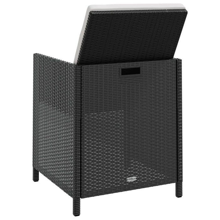 Set mobilier de exterior cu perne, 13 piese, negru, poliratan - WALTI WALTI