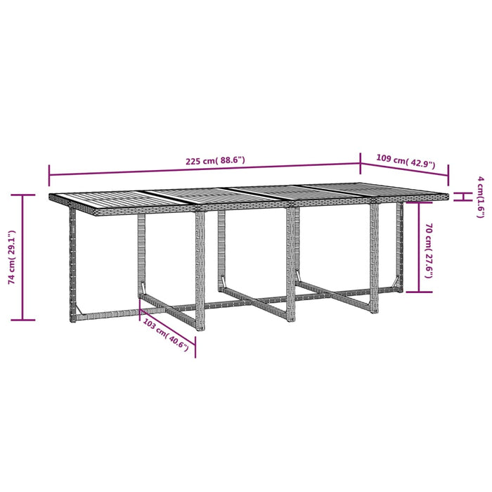 Set mobilier de exterior cu perne, 13 piese, negru, poliratan - WALTI WALTI