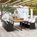 Set mobilier de exterior cu perne, 13 piese, negru, poliratan - WALTI WALTI