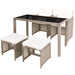 Set mobilier de exterior cu perne, 5 piese, bej, poliratan - WALTI WALTI
