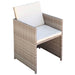 Set mobilier de exterior cu perne, 5 piese, bej, poliratan - WALTI WALTI