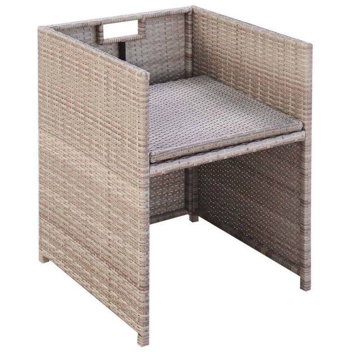 Set mobilier de exterior cu perne, 5 piese, bej, poliratan - WALTI WALTI