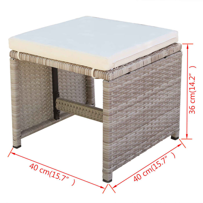 Set mobilier de exterior cu perne, 5 piese, bej, poliratan - WALTI WALTI