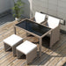 Set mobilier de exterior cu perne, 5 piese, bej, poliratan - WALTI WALTI