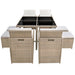 Set mobilier de exterior cu perne, 9 piese, bej, poliratan - WALTI WALTI