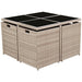 Set mobilier de exterior cu perne, 9 piese, bej, poliratan - WALTI WALTI