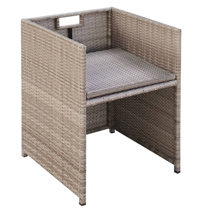 Set mobilier de exterior cu perne, 9 piese, bej, poliratan - WALTI WALTI