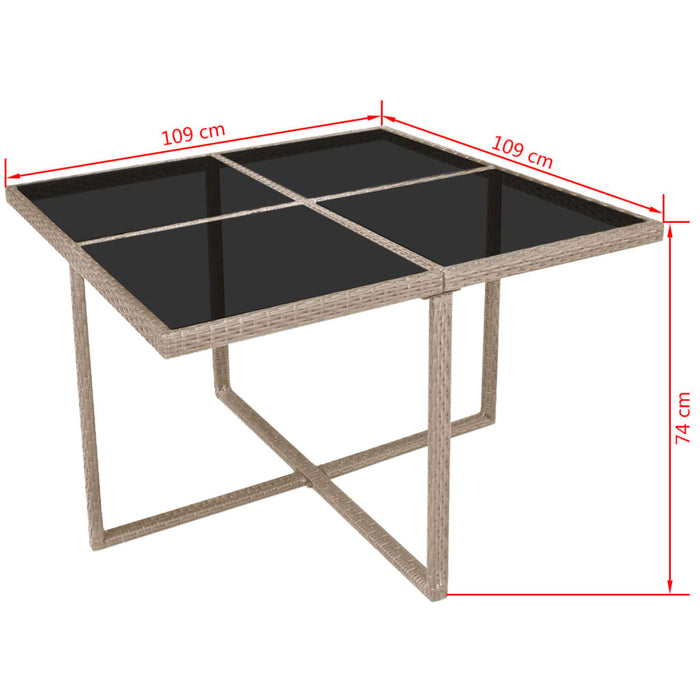 Set mobilier de exterior cu perne, 9 piese, bej, poliratan - WALTI WALTI