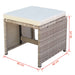 Set mobilier de exterior cu perne, 9 piese, bej, poliratan - WALTI WALTI