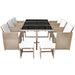 Set mobilier de exterior cu perne, 11 piese, bej, poliratan - WALTI WALTI