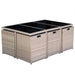 Set mobilier de exterior cu perne, 11 piese, bej, poliratan - WALTI WALTI