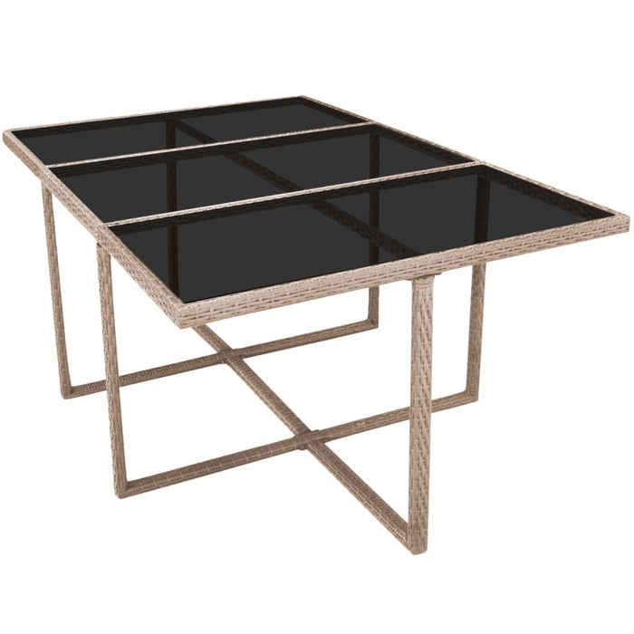 Set mobilier de exterior cu perne, 11 piese, bej, poliratan - WALTI WALTI