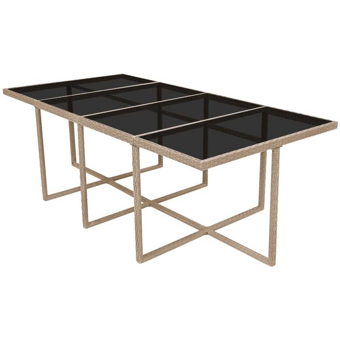 Set mobilier de exterior cu perne, 13 piese, bej, poliratan - WALTI WALTI