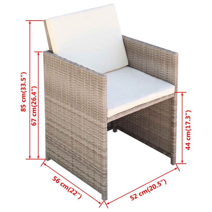 Set mobilier de exterior cu perne, 13 piese, bej, poliratan - WALTI WALTI