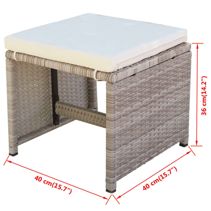 Set mobilier de exterior cu perne, 13 piese, bej, poliratan - WALTI WALTI