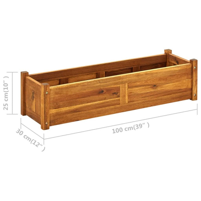 Strat înălțat de grădină, 100x30x25 cm, lemn de acacia - WALTI WALTI