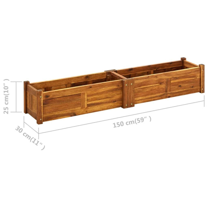 Strat înălțat de grădină, 150x30x25 cm, lemn de acacia - WALTI WALTI