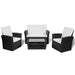 Set mobilier de grădină cu perne, 4 piese, negru, poliratan - WALTI WALTI