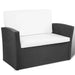 Set mobilier de grădină cu perne, 4 piese, negru, poliratan - WALTI WALTI