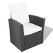 Set mobilier de grădină cu perne, 4 piese, negru, poliratan - WALTI WALTI