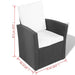 Set mobilier de grădină cu perne, 4 piese, negru, poliratan - WALTI WALTI